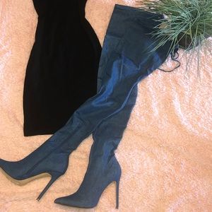 Thigh High Denim Boots